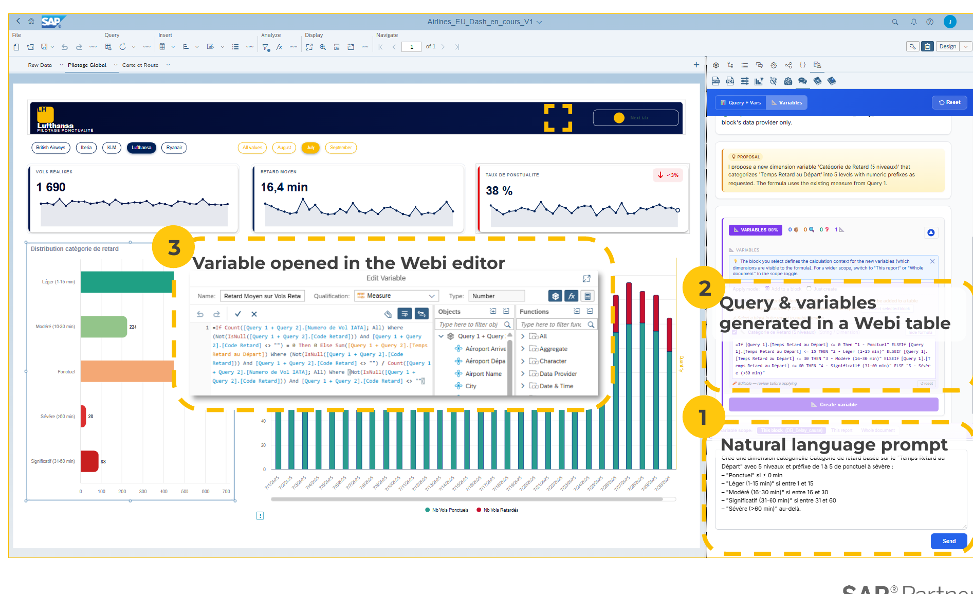 N4V Intelligence generating WebI queries and variables from natural language