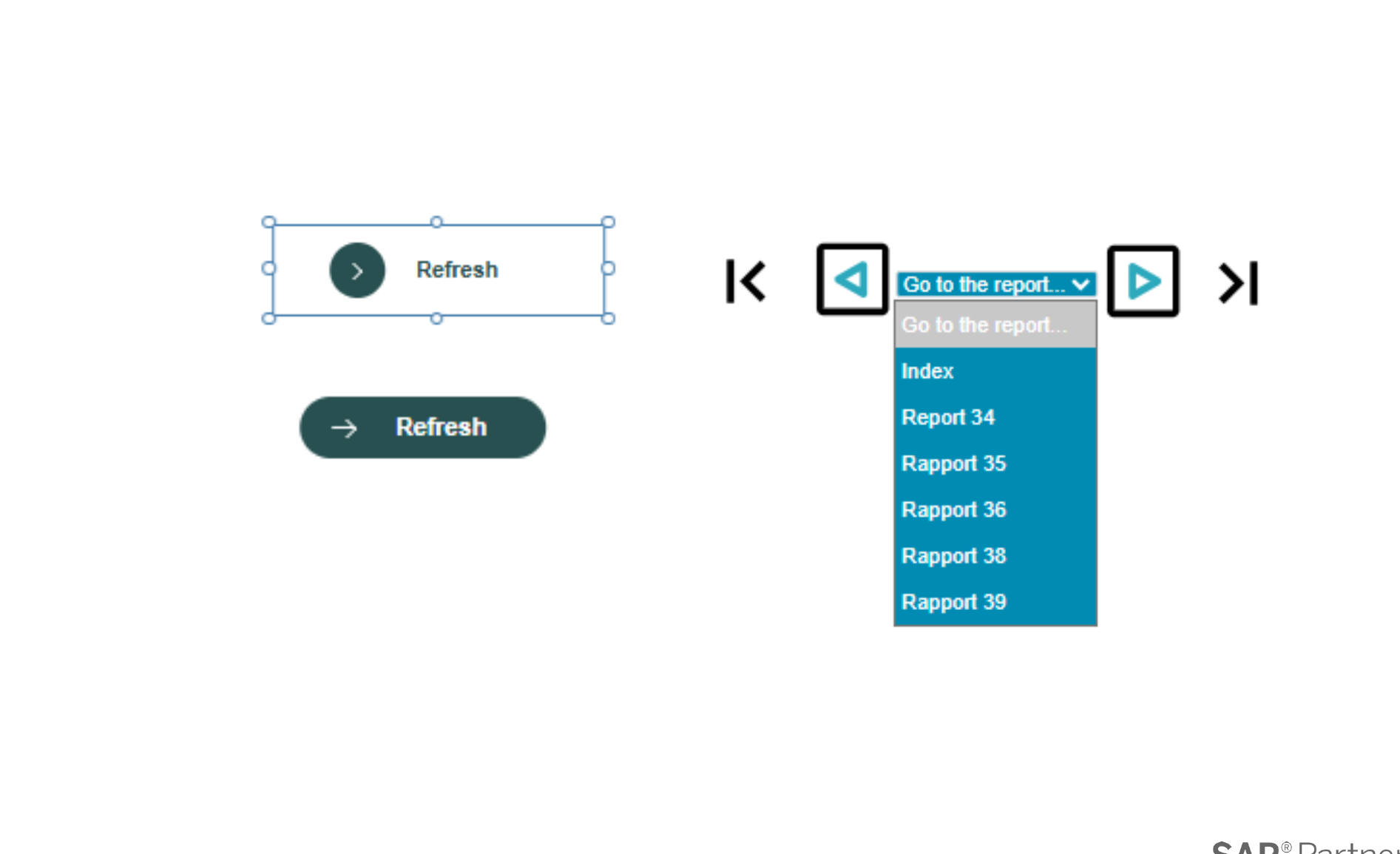 N4V WebI Action Button placed inside a report